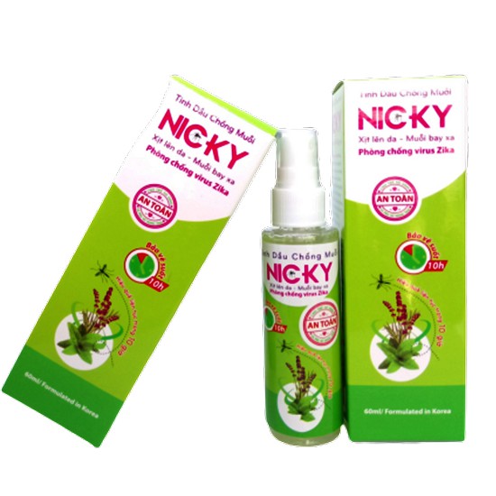 TINH DẦU THẢO DƯỢC XUA MUỖI NICKY XỊT TRÊN DA - chai 60ml