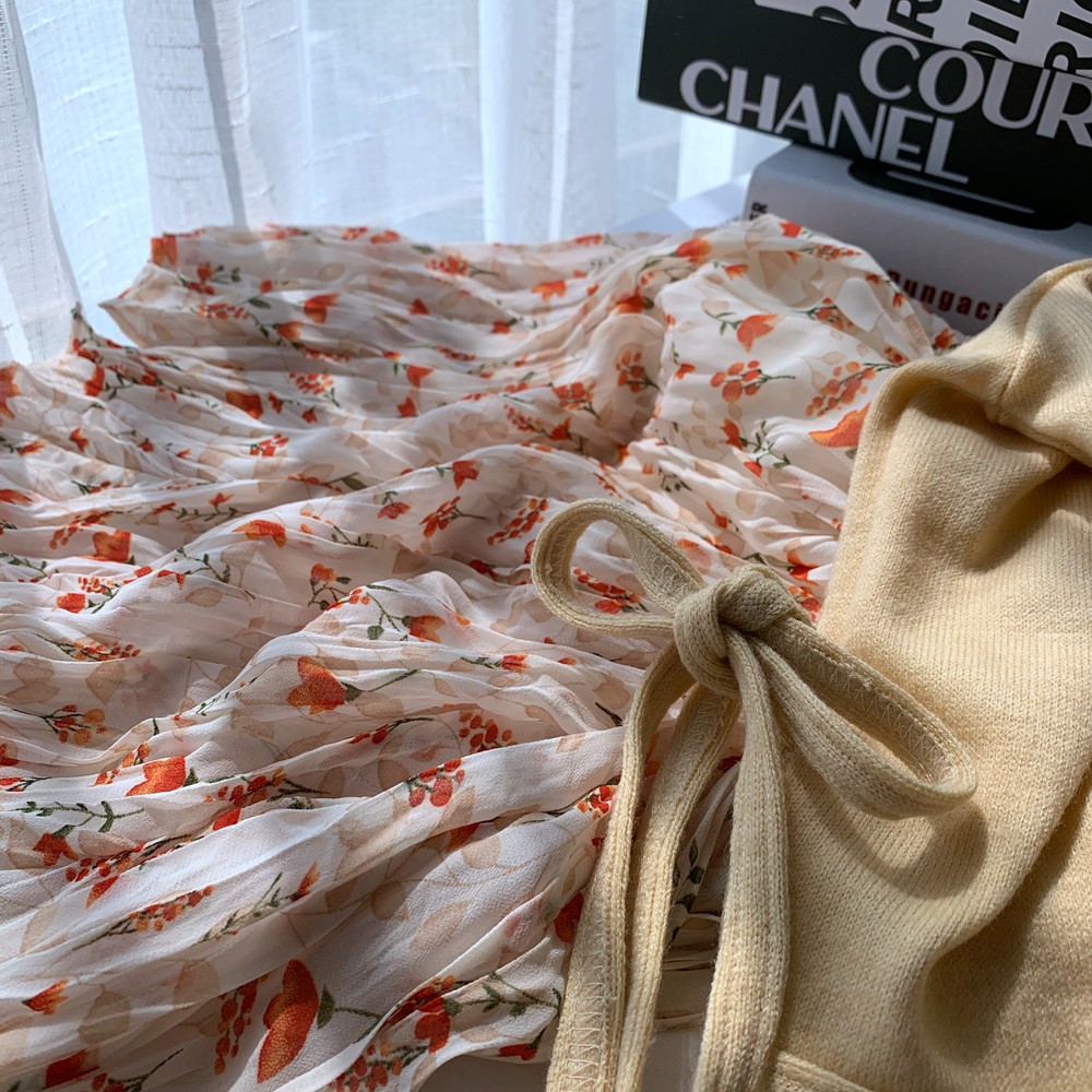[CÓ SẴN] Chân váy hoa dáng dài vintage chiffon hot trend