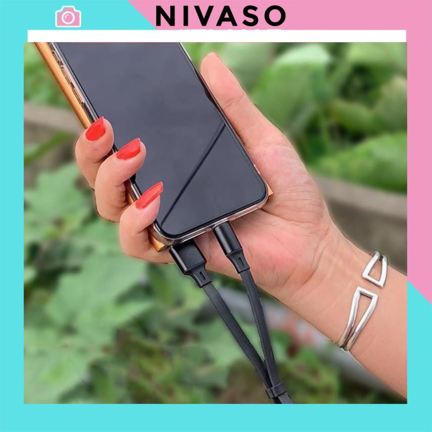 Cáp sạc iPhone Lightning – Type C – Micro USB loại ngắn 25 cm mẫu 1 NIVASO
