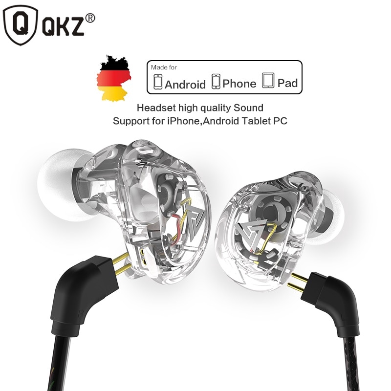 Tai nghe nhét trong HiFi QKZ vk1 4dd kèm 3 nút tai thay thế tiện lợi With Mic In-Ear Earbud Earphone