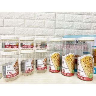 Bộ 9 hộp bảo quản Lock&Lock Interlock INL302S9 0.5L-1L-1.6L Nắp Trắng - BABYHOPHCM