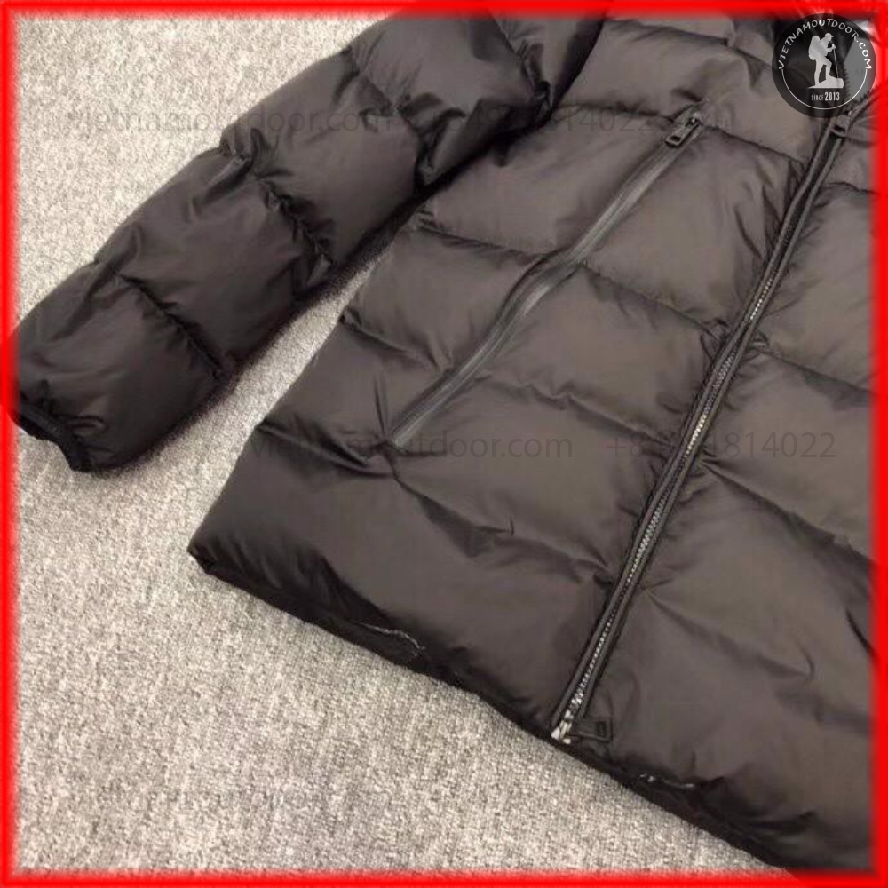 Áo khoác nam lông vũ Moncler giữ nhiệt cực ấm Áo phao lông vũ hàng thiết kế cổ áo chữ thêu cực sang trọng
