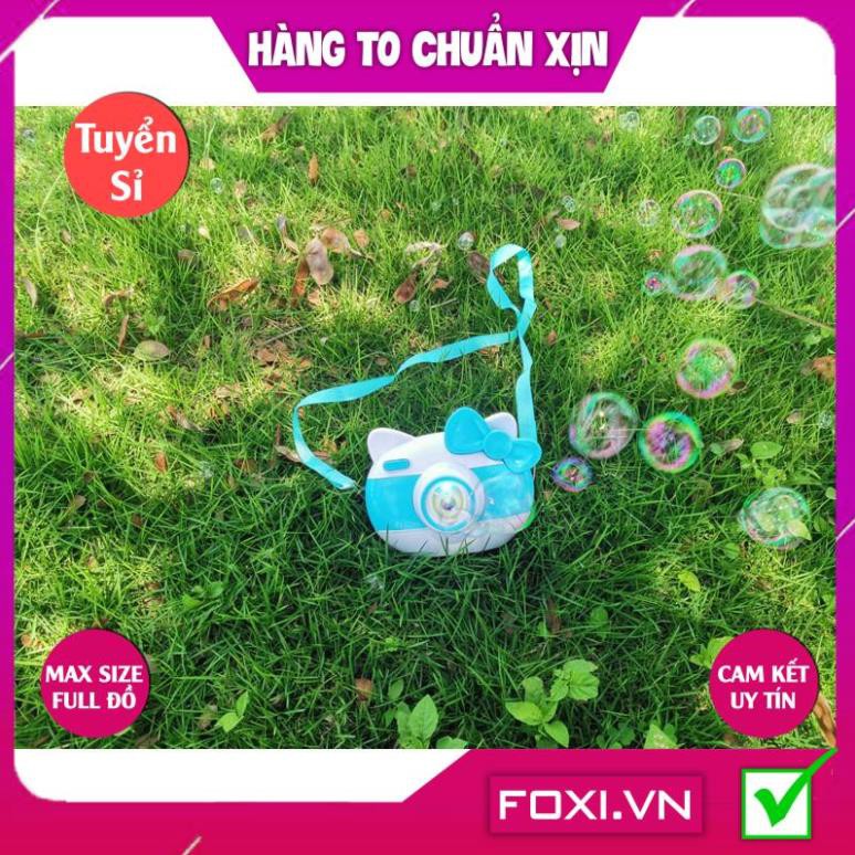 [FREESHIP HÀNG ĐẸP] Đồ chơi Máy ảnh thổi bong bóng hình heo con đáng yêu-mèo hello kitty-có đèn và nhạc-có dây đeo