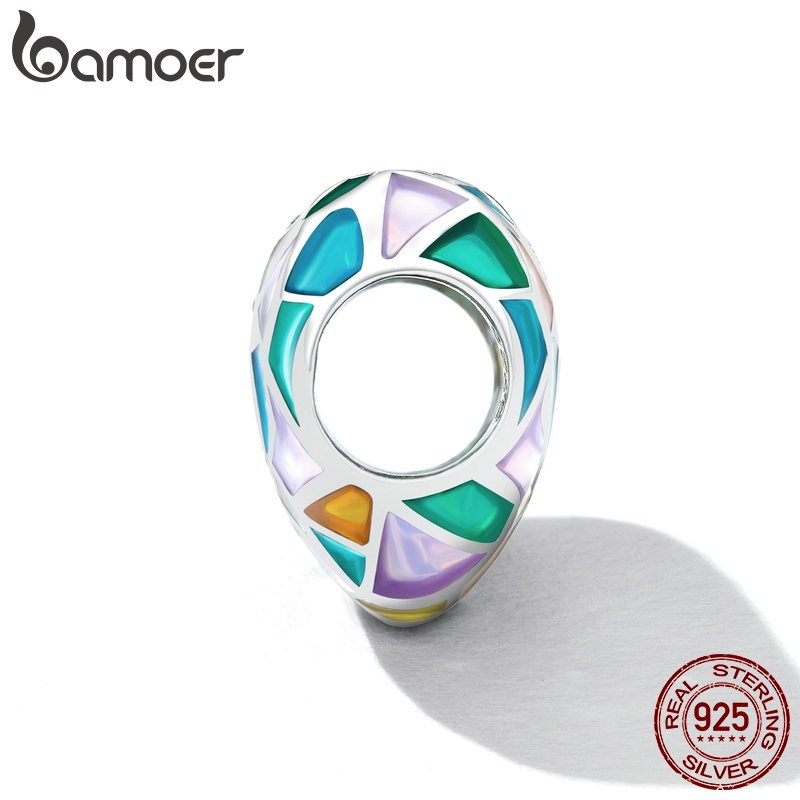 Mặt dây BAMOER bằng bạc 925 mạ vàng nhiều màu thời trang cho nữ