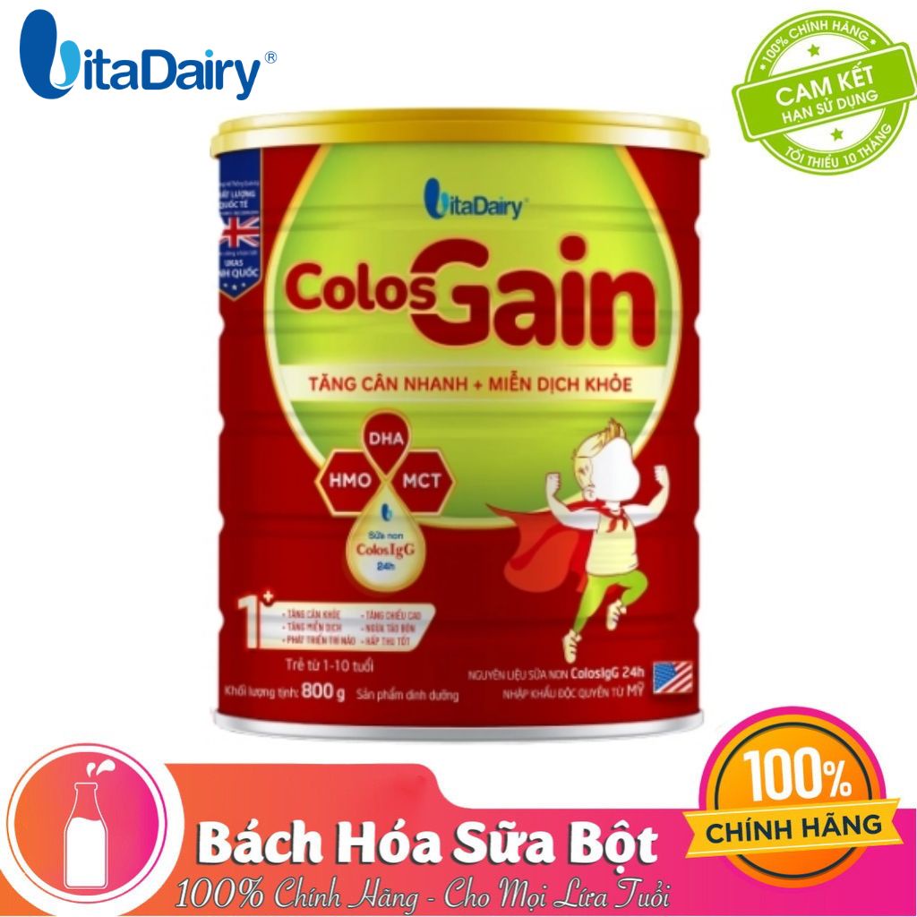 Sữa bột Colos Gain 1+ /Cho bé Tăng cân nhanh + Miễn dịch khoẻ