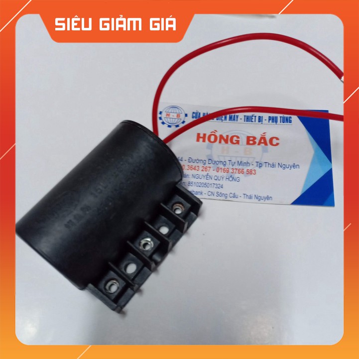 01 tụ điện 10MF cá sấu - bắt ốc dùng cho bơm nước và thiết bị điện khác