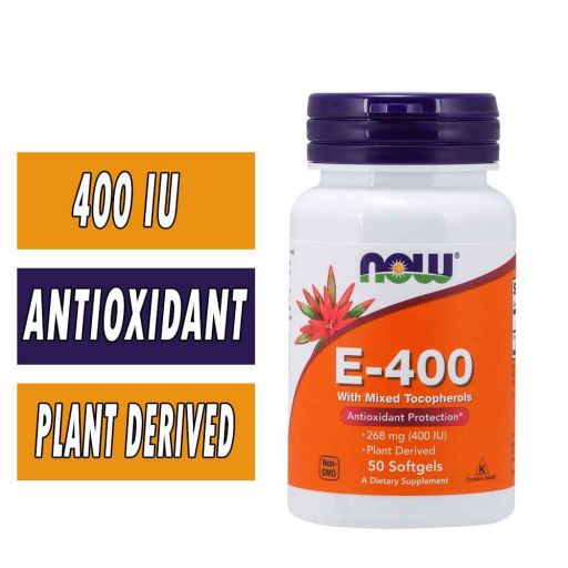 Vitamin E Hàm lượng Cao Viên Uống Giúp Da Mịn Màng Hết Khô Ráp Trẻ Hóa Đep Da Chống Lão Hóa Now Vitamin E 400IU