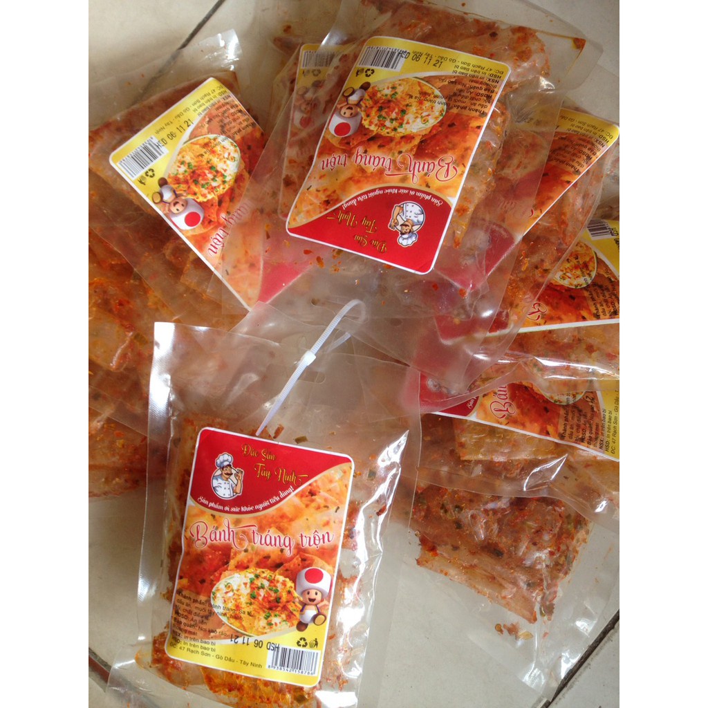 Bánh tráng trộn tép hành Tây Ninh siêu ngon loại gói đóng sẵn túi to 50gr