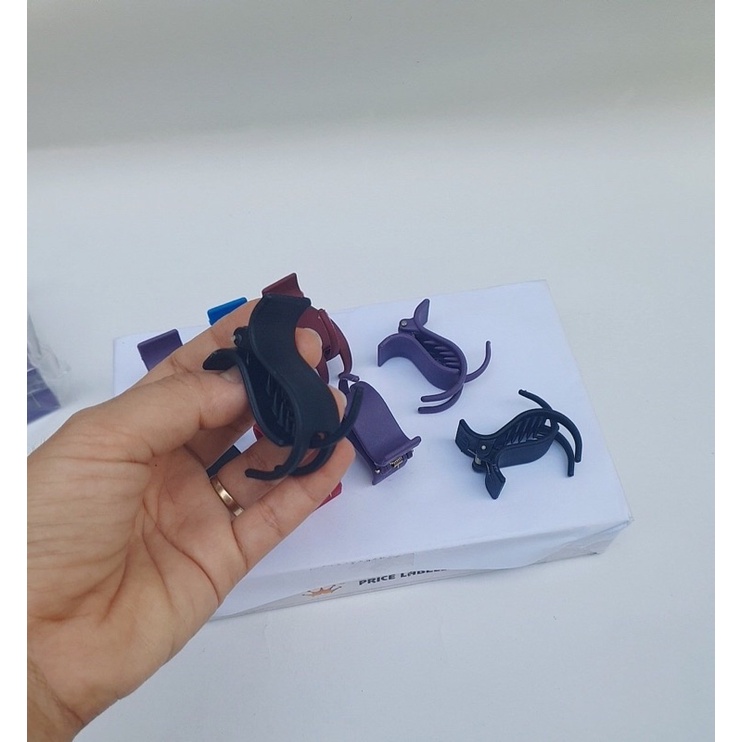 ( Sỉ ) Lố 12 kẹp tóc, kẹp càng cua 3 răng nhám K1163