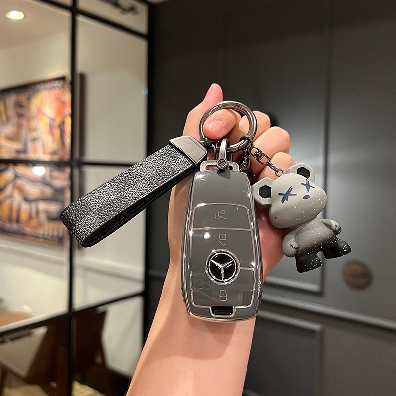 Ốp Bảo Vệ Chìa Khóa Thông Minh Bằng TPU Thiết Kế Đơn Giản Cho Xe Hơi Mercedes-Benz E300l C260l A200l Glc Gla Glb220 Gle350 E-Class Benz