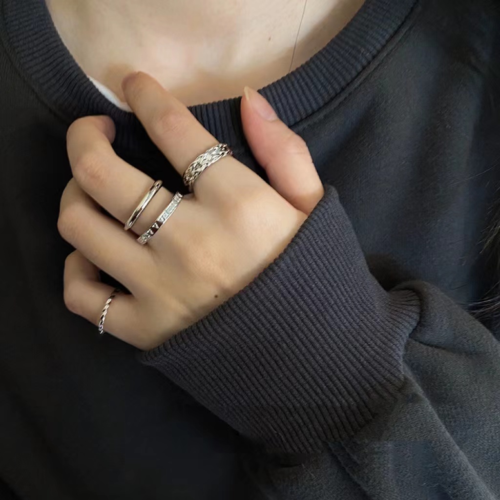 Bộ Nhẫn Trơn Có Thể Điều Chỉnh Kích Cỡ Thời Trang Dành Cho Nữ