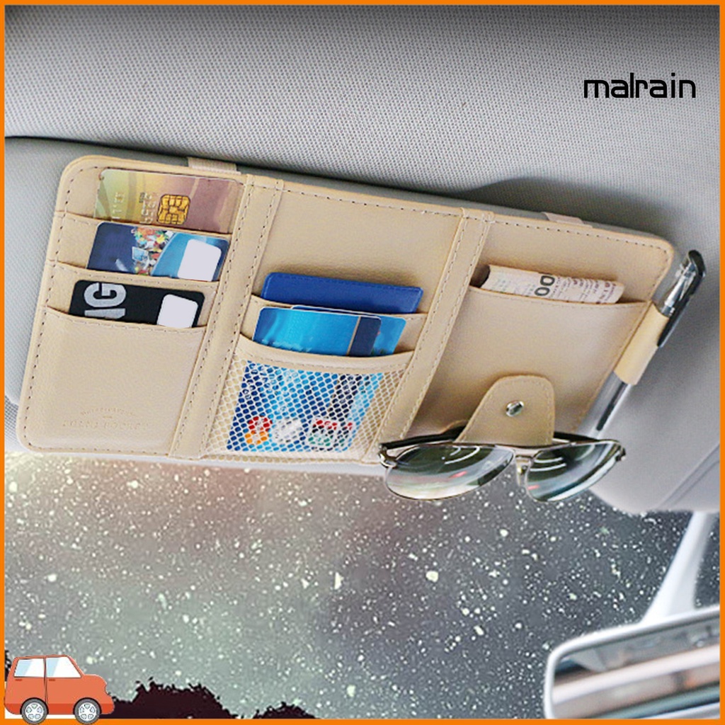 Ví Da Giả Đựng Thẻ Gắn Tấm Chắn Nắng Xe Hơi Đa Năng Tiết Kiệm Không Gian