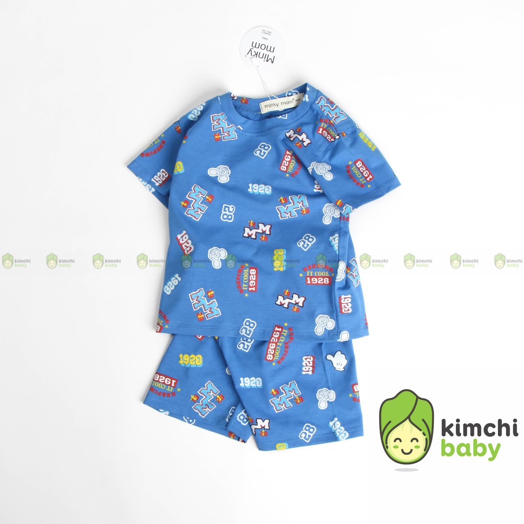 Đồ Bộ Bé Trai, Bé Gái Minky Mom Vải Cotton 100% Họa Tiết Xương Rồng In Nhỏ, Bộ Cộc Tay Cho Bé Quần Áo Trẻ Em MKM2131