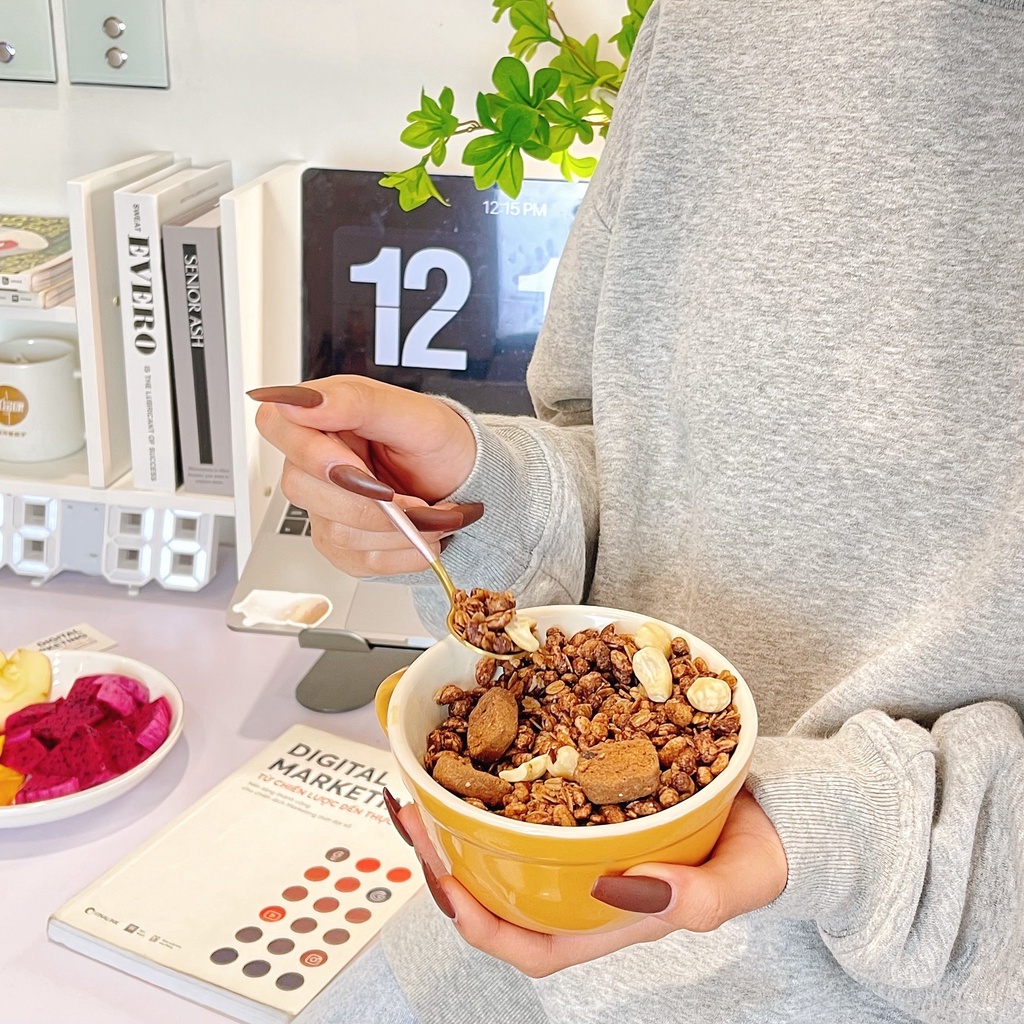 Ngũ cốc Ocak vị cacao dừa 400g có hạt macca hạt điều hỗ trợ giảm cân Ankobe