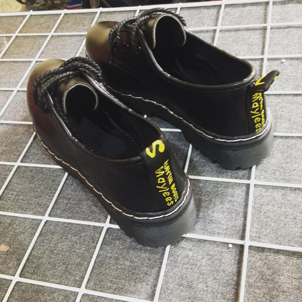 [CÓ SẴN] Giày oxford nữ da PU trơn đế răng cưa kiểu dáng ulzzang | BigBuy360 - bigbuy360.vn