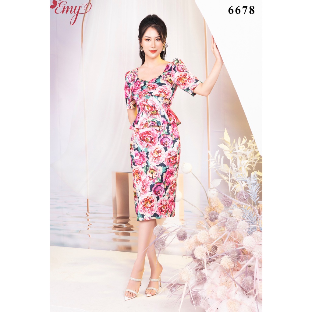 Đầm EMY EM6678 Body Bút Chì Peplum