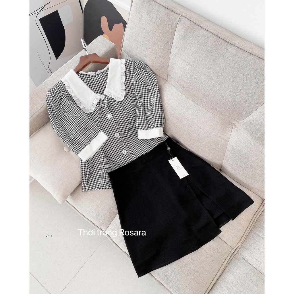 [Mã FADIRECT20 giảm 20K đơn 150K] Chân váy chữ A xòe vạt có lót quần cách điệu thời trang Rosara Cv03 | BigBuy360 - bigbuy360.vn