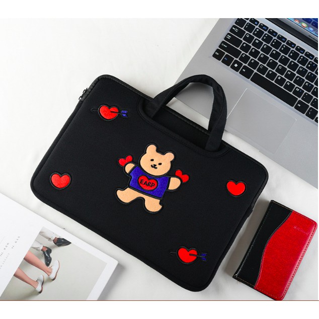 Cặp đựng laptop/ macbook có lớp đệm giảm sóc siêu dày - Brown Bear - Laptop 12, 13, 14, 15 inch | WebRaoVat - webraovat.net.vn