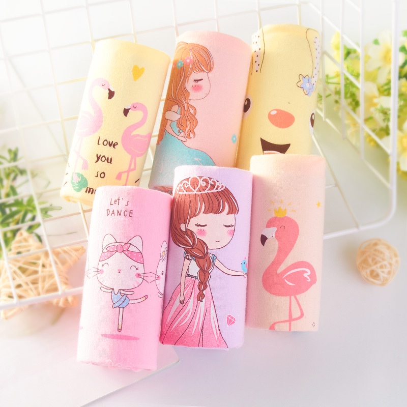 Set 5 quần lót bé gái, quần chip cotton họa tiết hoạt hình dễ thương, mềm mại thoáng khí, an toàn thoải mái cho bé gái