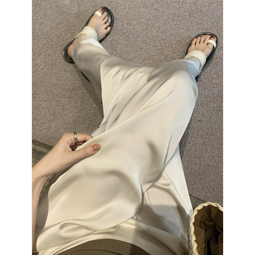 Quần Dài Ống Rộng Lưng Cao Màu Sắc Đơn Giản 63805