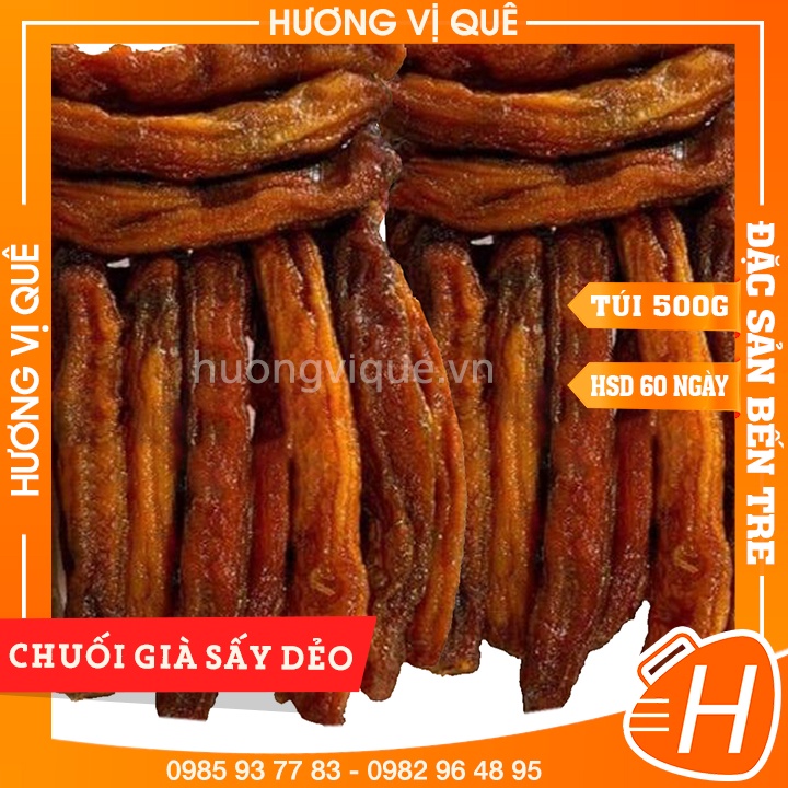 Chuối Già Sấy Dẻo - Túi Hút Chân Không 500g - Đặc Sản Bến Tre