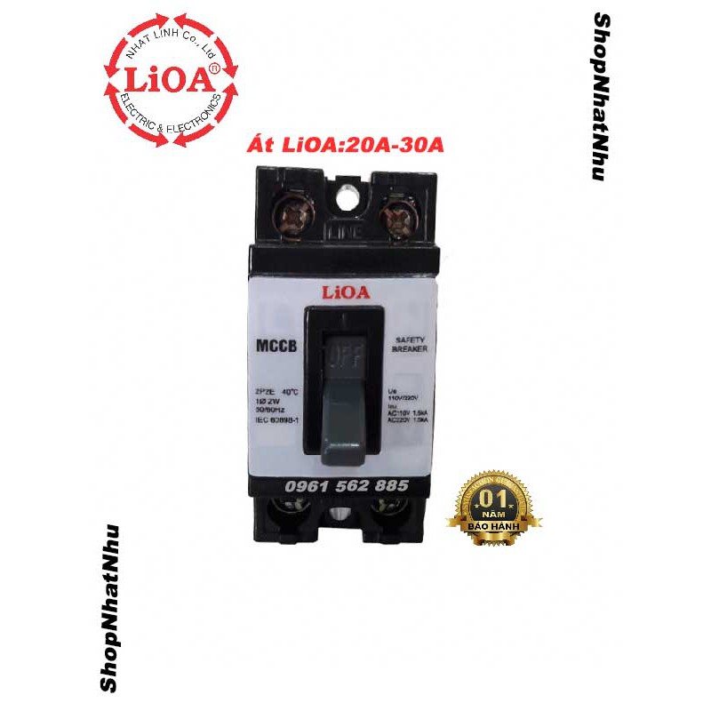 Attomat cầu dao  LiOA  10A,20A,30A-Kèm vỏ nhựa