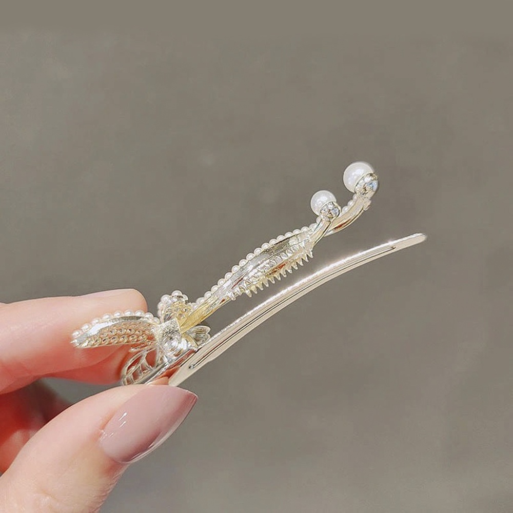 Kẹp Tóc Một Bên Đính Đá Ngọc Trai Và Bướm Tua Rua Sáng Tạo Phong Cách Hàn Quốc