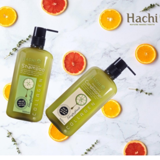 Combo cặp dầu gội xả bưởi HACHI 500ml kích thích mọc tóc và ngăn ngừa tóc gãy rụng,hàng chính hãng