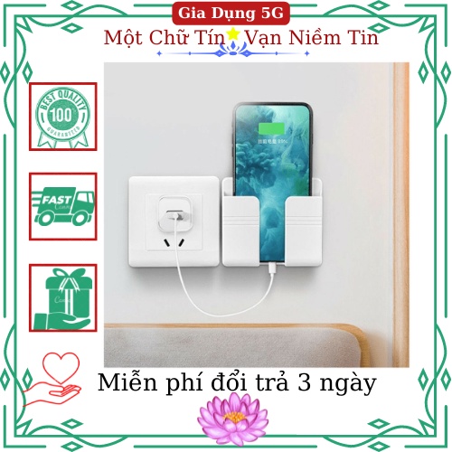 Khay để điều khiển xẻ rãnh - Kệ điện thoại dán tường đã năng, với miếng dán tường chắc chắn.