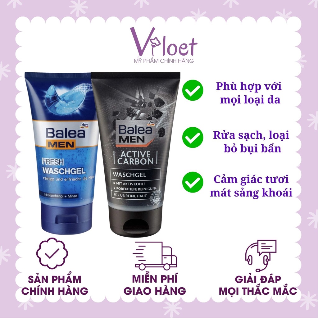 Sữa rửa mặt cho nam giới Balea Men an toàn cho mọi loại da, mùi thơm dễ chịu - Shop Viloet