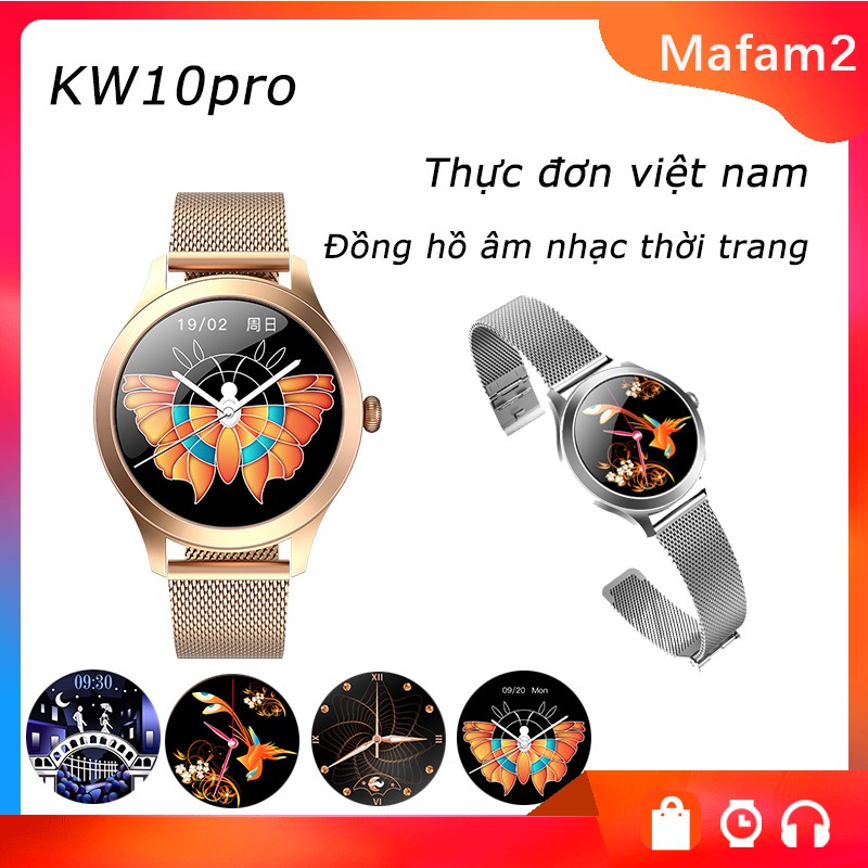 KW10 Pro Thông Minh Đồng Hồ Nữ Cảm Ứng Đầy Đủ IP68 Chống Nước Đo Nhịp Tim Theo Dõi Giấc Ngủ Tập Thể Hình Vòng Tay Đồng Hồ Thông Minh Smartwatch