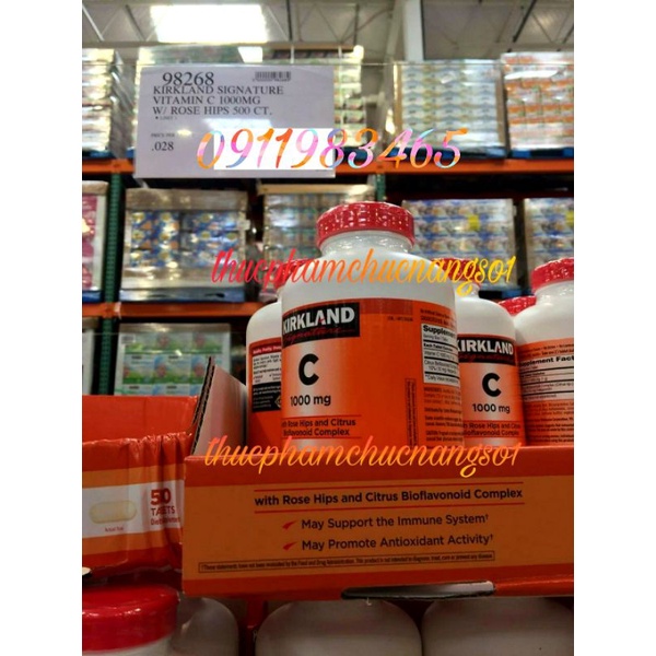 Vitamin C Kirkland 1000mg 500 Viên Cam Kết Chính Hãng