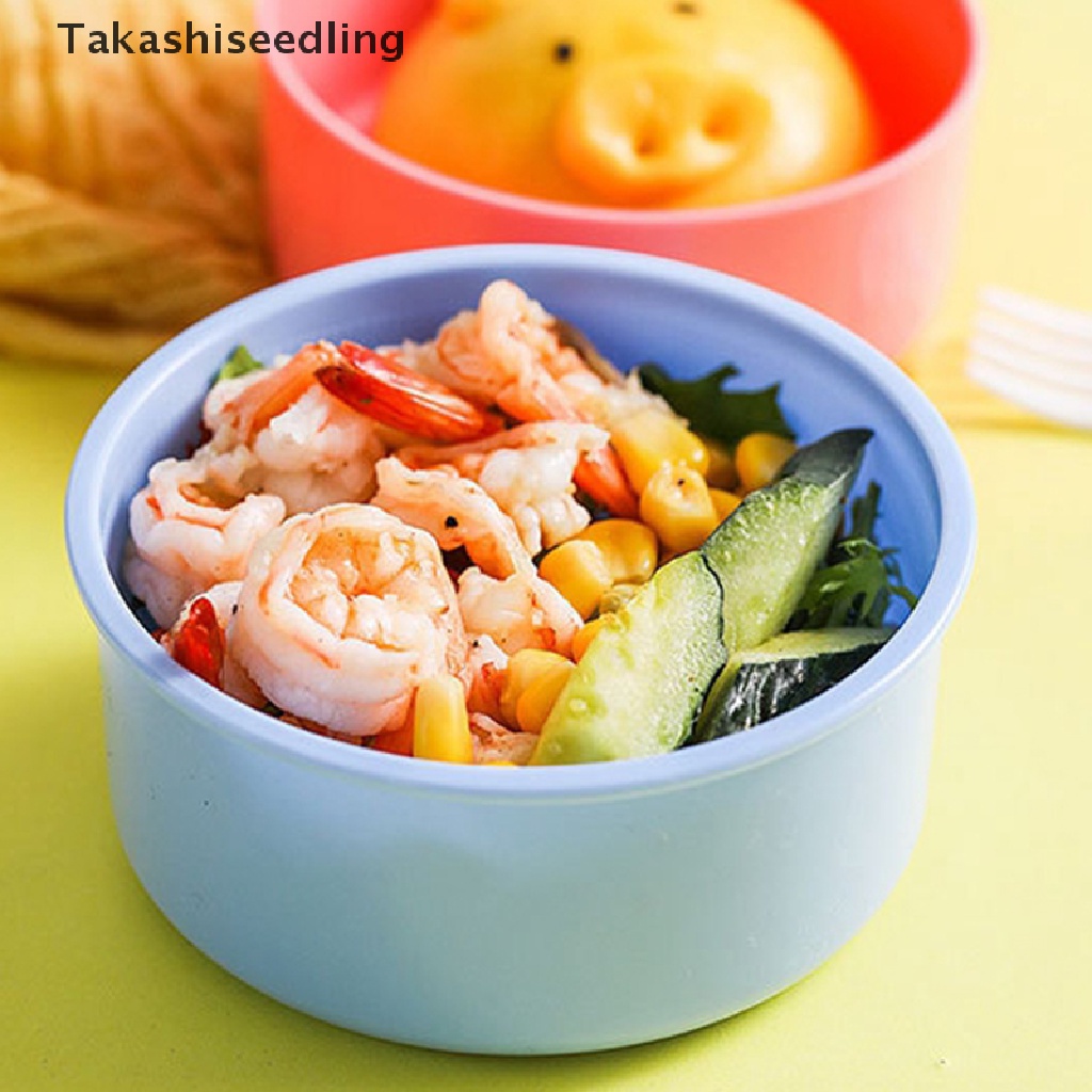 Hộp đựng cơm trưa hai tầng hình tròn cỡ nhỏ dung tích 540ml phong cách Nhật Bản dễ thương cho bé