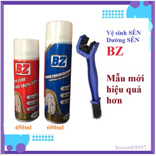 Chai rửa sên 600ml dưỡng sên 450ml BZ và bàn chải [dung dịch chai xịt vệ sinh sên chống sét cao cấp Chain Lube]
