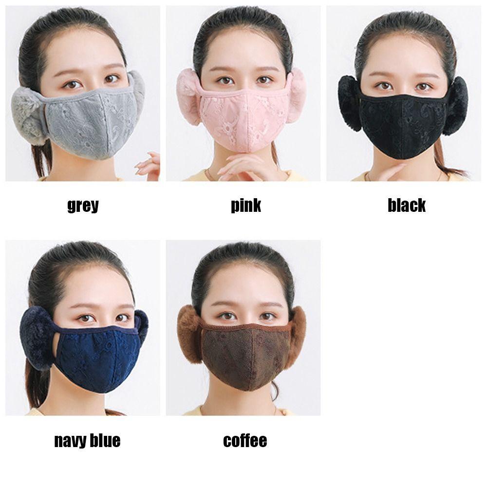 Chụp Tai Chống Lạnh Phối Ren Thời Trang Cho Nữ