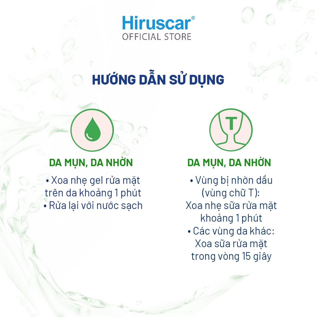 (Quà tặng không bán) Sữa rửa mặt ngừa mụn Hiruscar Anti-Acne Cleanser+ 100ml