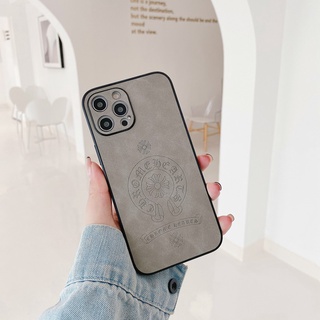 Ốp Điện Thoại Da Lộn Mềm Họa Tiết Trái Tim Màu Xám Thời Trang Cho Iphone 7 8 Plus X Xr Xs 11 12 13 Pro Max Xr