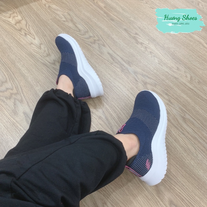 HÀNG XUẤT XỊN - Giày thể thao Skechers Xanh Navy thoáng khí, êm mềm nhẹ cho nữ