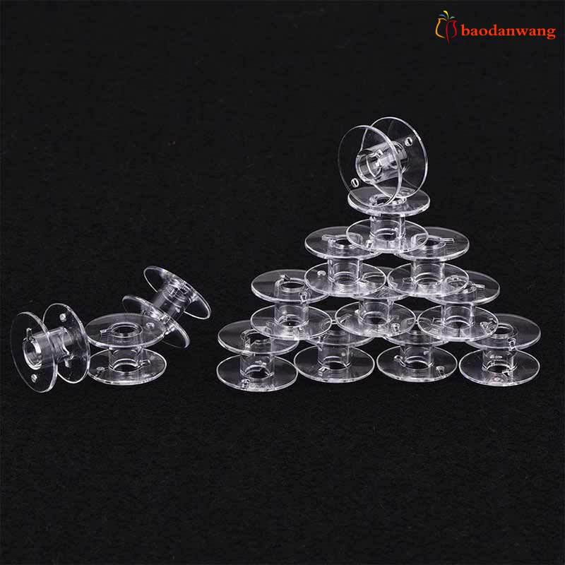 Set 25 ống chỉ bằng nhựa trong suốt kèm hộp đựng cho máy may Brother Janome Singer Elna