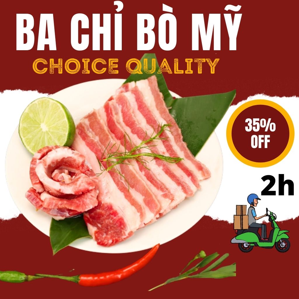 Ba chỉ bò mỹ - Choice USDA - 280 gram - Lẩu - nướng - giao hàng hỏa tốc 2h HCM