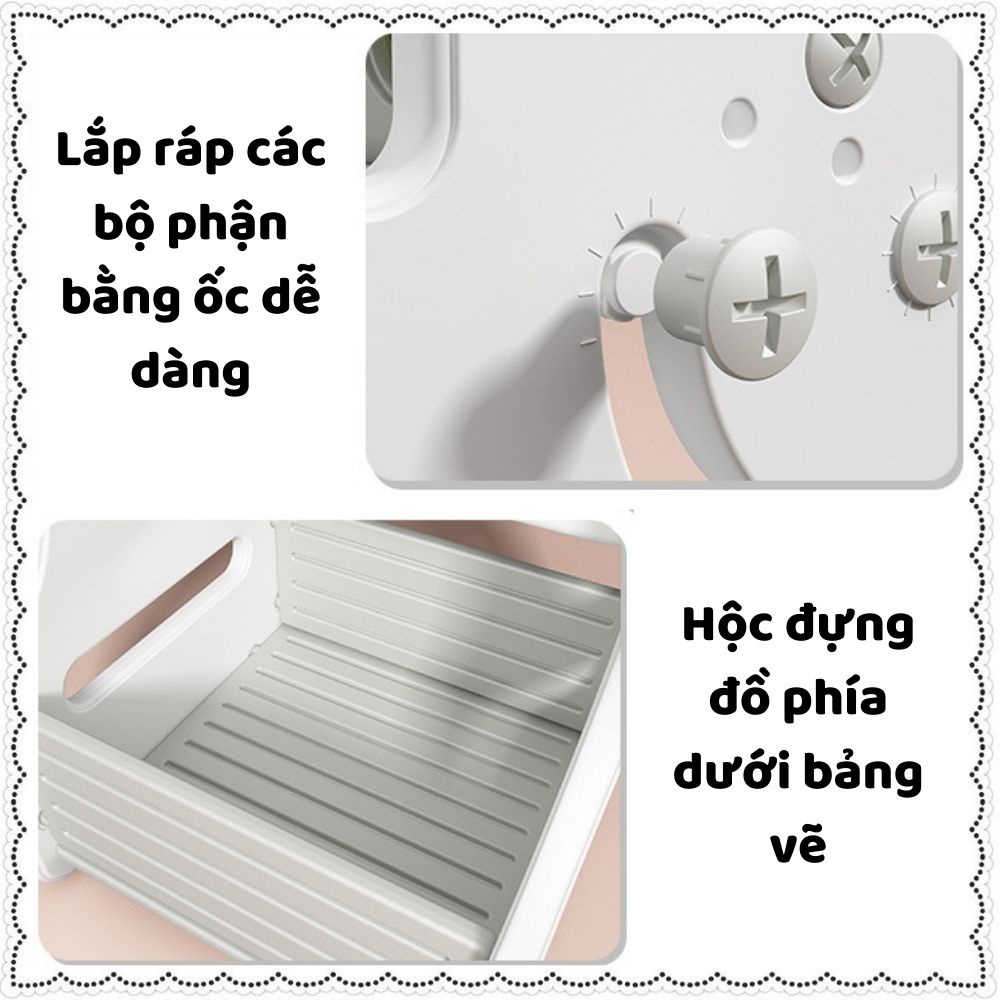 Bàn học cho bé kèm ghế bảng vẽ từ tính thông minh,kệ sách,kệ đựng đồ đa năng cao cấp 5 in 1 hỗ trợ bé học tập phát triển
