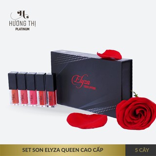 [ SET 5 CÂY ] Son Kem Lì Elyza Queen Hương Thị Siêu Mềm Mịn Môi