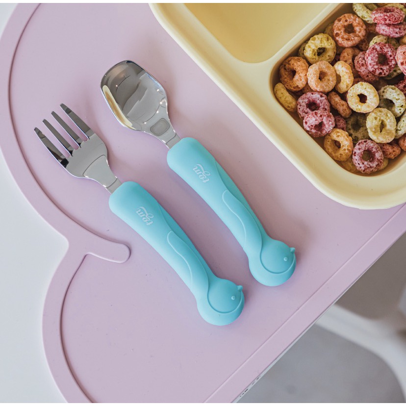 Set Thìa Nĩa Set Thìa Dĩa / Muỗng Nĩa ăn dặm Inox Kèm Hộp Đựng TGM Hàn Quốc - Made in Korea