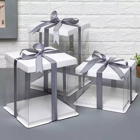 Hộp Bánh Trong Suốt Cao 1 2 3 Pounds Shape (Gói 1 Bộ)