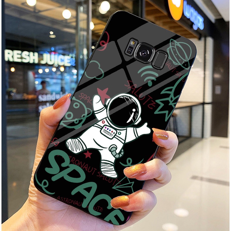 Ốp Lưng SAMSUNG GALAXY S8, S8 PLUS Ốp kính bóng cao cấp Phi Hành Gia