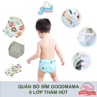 Quần tập bỏ bỉm goodmama sợi tre 6 lớp cho bé từ 5-17kg