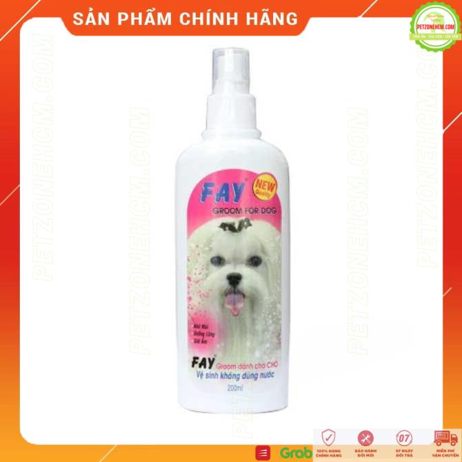 Xit tắm khô cho chó Fay 💥 FREESHIP💥 Fay Groom For Dog 200ml/350ml khử mùi, làm đẹp da lông, vệ sinh không dùng nước