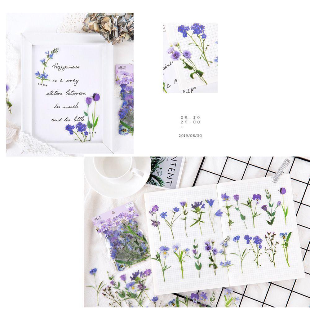 Set 40 Miếng Dán Hình Hoa Trang Trí Sổ Tay / Điện Thoại / Laptop