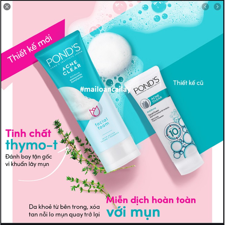 Sữa rửa mặt sáng da giúp sạch khuẩn Pond's 100g