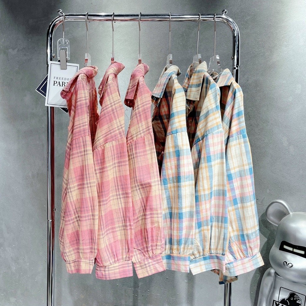 áo sơ mi caro hồng siêu hot alohashop91